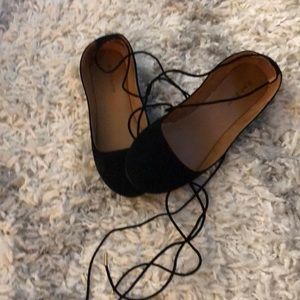 Lace up ballet flats